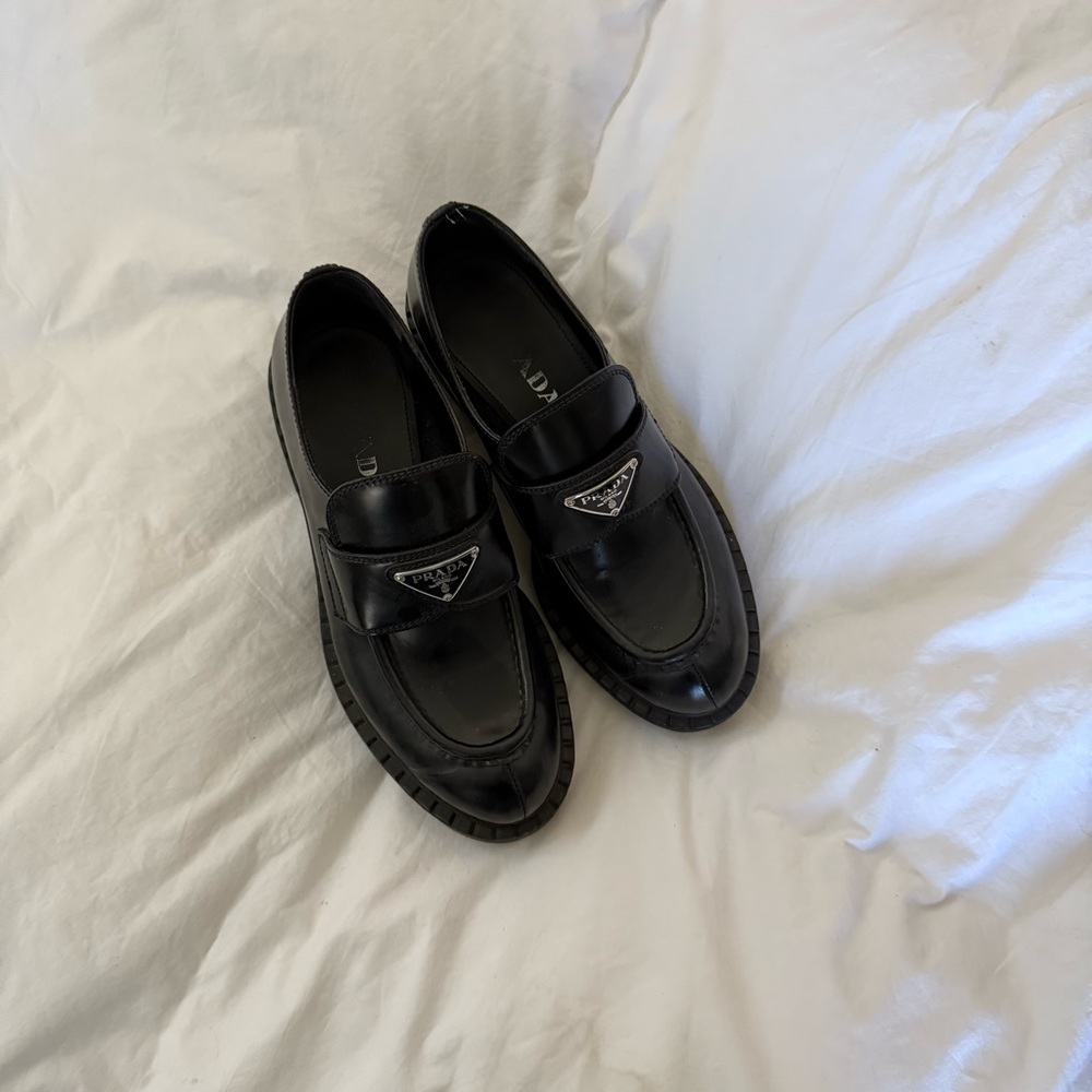 Prada Black Leather Loafers